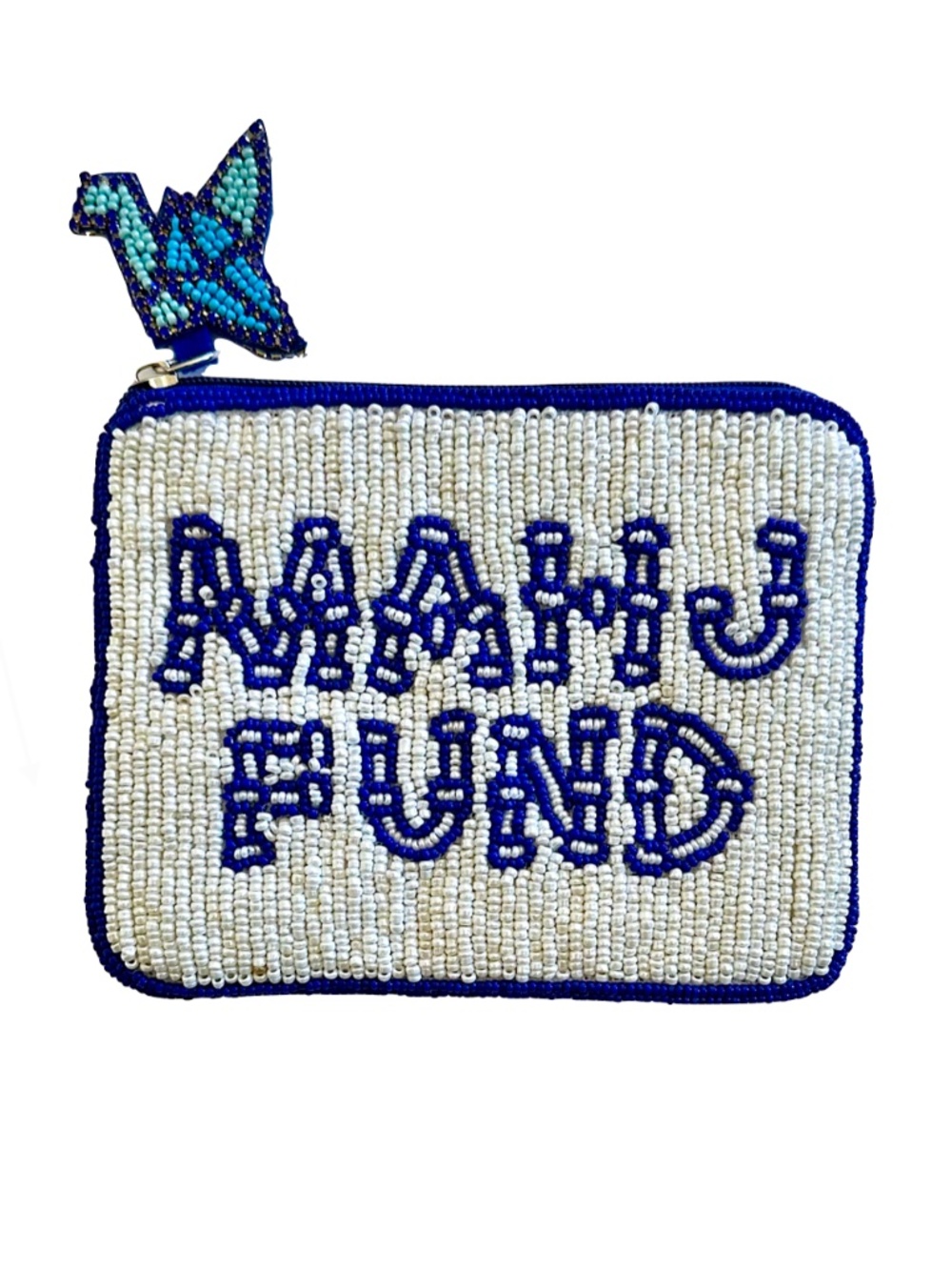 Mahjong Coin Purse, Mahj Fund Beaded Bag, Origami Paper Bird Charm Lily Posh
